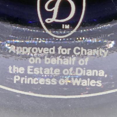 LOT 93: "Diana" Purple Glass Vase and Clear Etched Glass Decanter w/ Lid