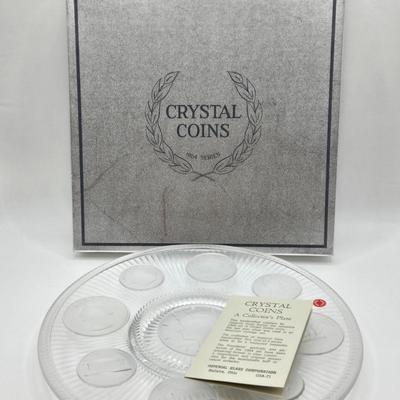 LOT 94: Two Handled Crystal Ice Bucket and "Crysal Coin" Plate