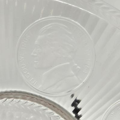 LOT 94: Two Handled Crystal Ice Bucket and "Crysal Coin" Plate