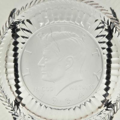 LOT 94: Two Handled Crystal Ice Bucket and "Crysal Coin" Plate