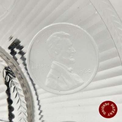 LOT 94: Two Handled Crystal Ice Bucket and "Crysal Coin" Plate