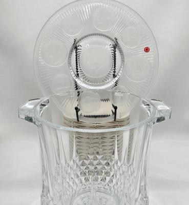 LOT 94: Two Handled Crystal Ice Bucket and "Crysal Coin" Plate