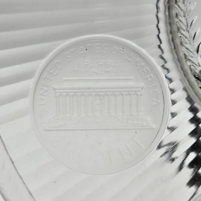 LOT 94: Two Handled Crystal Ice Bucket and "Crysal Coin" Plate