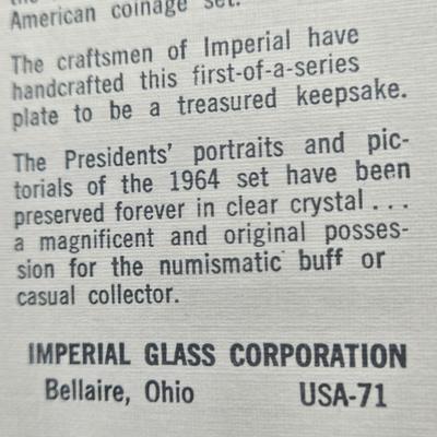 LOT 94: Two Handled Crystal Ice Bucket and "Crysal Coin" Plate