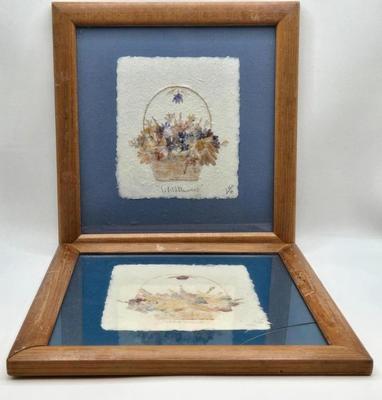 LOT 95: Handcrafted Dried Pressed Flower Art in Frames
