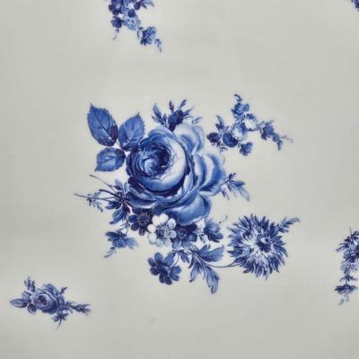 LOT 96: Tharaud France Porcelain Serving Plate, Vintage Pottery Wall Pocket, and Pressed Flower Framed Artwork