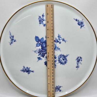 LOT 96: Tharaud France Porcelain Serving Plate, Vintage Pottery Wall Pocket, and Pressed Flower Framed Artwork