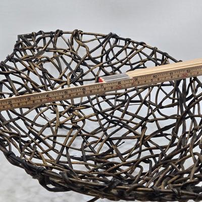 LOT 98: Twin Rattan Woven Basket w/Metal Feet, Tribal Spin Drum, and "Billie Ross of the Palm Beaches" Lined Small Chest