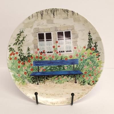 LOT 104: Limoges France Serving Platter with Formalities Garden Bench Plates, Rosenthal Platter & Japan Made Teacup and Saucer