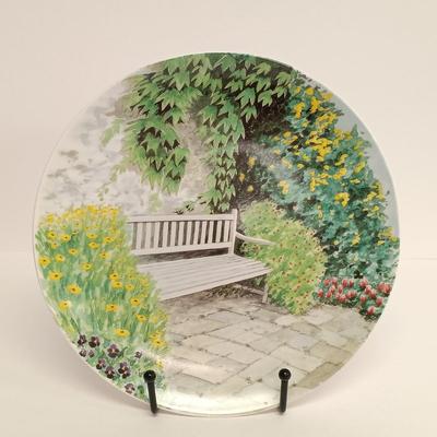 LOT 104: Limoges France Serving Platter with Formalities Garden Bench Plates, Rosenthal Platter & Japan Made Teacup and Saucer