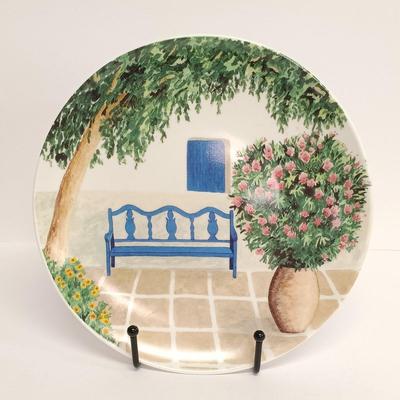 LOT 104: Limoges France Serving Platter with Formalities Garden Bench Plates, Rosenthal Platter & Japan Made Teacup and Saucer