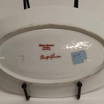 LOT 104: Limoges France Serving Platter with Formalities Garden Bench Plates, Rosenthal Platter & Japan Made Teacup and Saucer