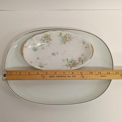 LOT 104: Limoges France Serving Platter with Formalities Garden Bench Plates, Rosenthal Platter & Japan Made Teacup and Saucer