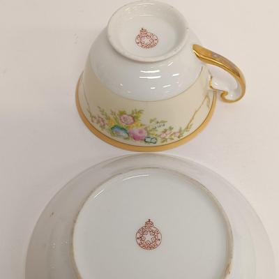 LOT 104: Limoges France Serving Platter with Formalities Garden Bench Plates, Rosenthal Platter & Japan Made Teacup and Saucer