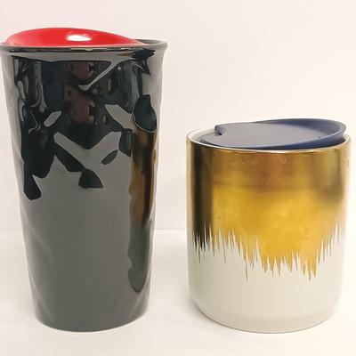LOT 105: Seyei Fine China Diamond Pattern Plate, Hall Coffee Mugs & Starbucks Travel Mugs