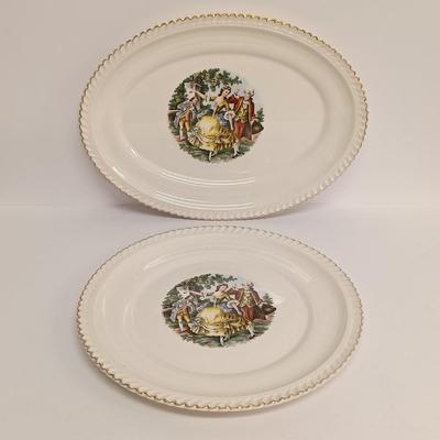 LOT 106: Harker Pottery Co. Colonial China with Limoges France Plates and Teacups