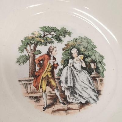 LOT 106: Harker Pottery Co. Colonial China with Limoges France Plates and Teacups