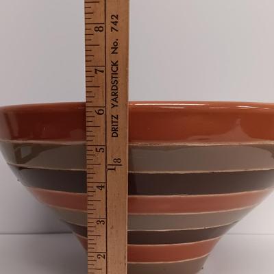 LOT 107: Vietnam Made Pottery Checkerboard Vase and Striped Bowl