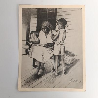 LOT 108: Set of (4) Wonda Y. Hillard Art Prints with Art Book and Samuel R. Byrd Art Print