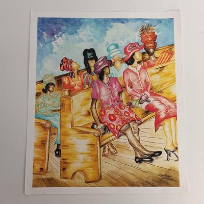 LOT 108: Set of (4) Wonda Y. Hillard Art Prints with Art Book and Samuel R. Byrd Art Print