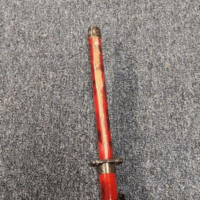 LOT 116: 3-Piece Red Katana Sword Set