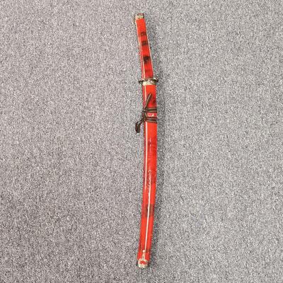 LOT 116: 3-Piece Red Katana Sword Set