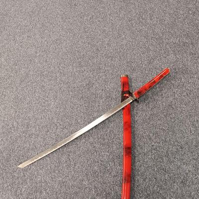 LOT 116: 3-Piece Red Katana Sword Set