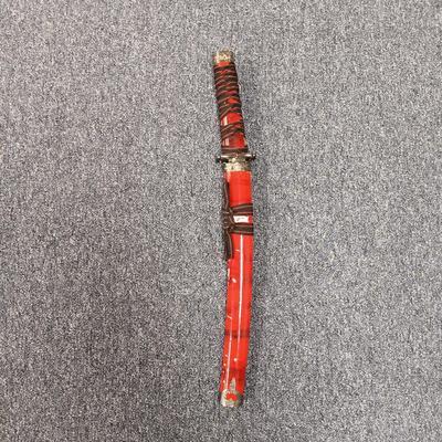LOT 116: 3-Piece Red Katana Sword Set