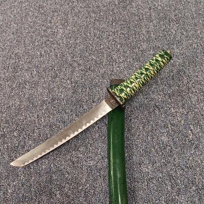 LOT 119: 3-Piece Green Katana Sword Set