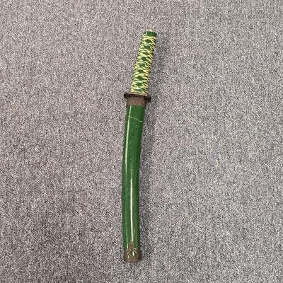 LOT 119: 3-Piece Green Katana Sword Set