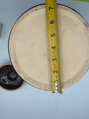Vintage Roseville Pottery Brown Drip Glaze Bean Crock Pot with Lid