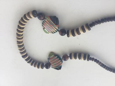 Vintage wooden fish necklace