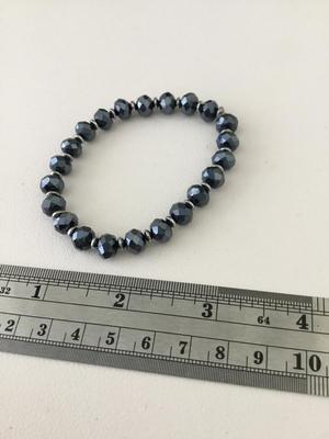 Blue stretchy beaded fashion bracelet