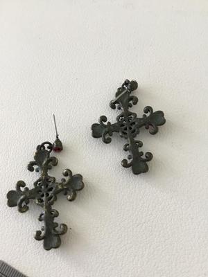 Beautiful colorful cross dangle earrings