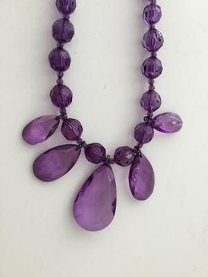 Joan Rivers marked purple statement necklace