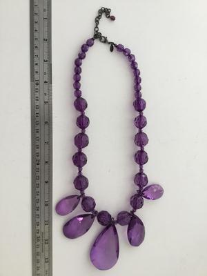 Joan Rivers marked purple statement necklace