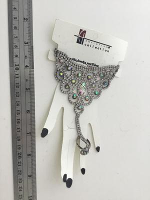 Stunning Christina collection rhinestone hand bracelet with ring