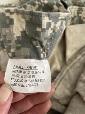 Army uniform, gloves, and socks