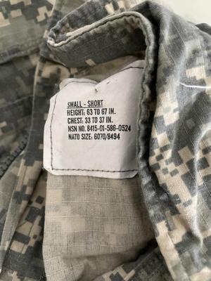 Army uniform, gloves, and socks