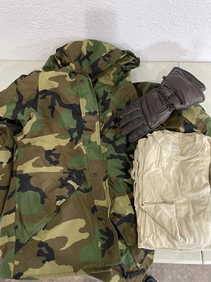 Army jacket and six shirts - size small