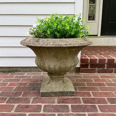 O531 Pair of Vintage Large Concrete Pedestal Planters