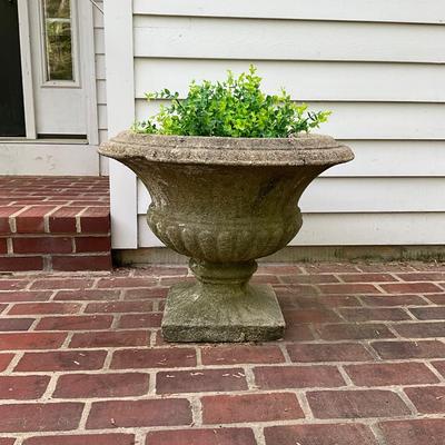 O531 Pair of Vintage Large Concrete Pedestal Planters
