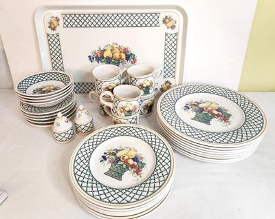 Lot #96 Villeroy & Bach Dinnerware in the "Basket" pattern