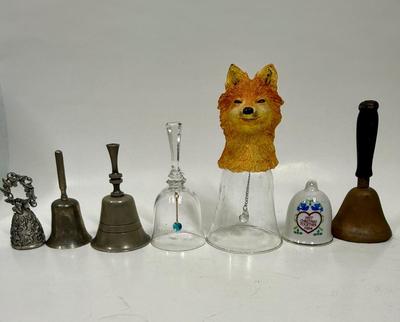 Hand Bell Lot: 7 Assorted Bells