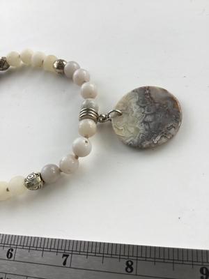 Vintage stone marbel type heavier beaded necklace
