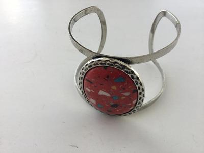 Silver tone fashion cuff bracelet