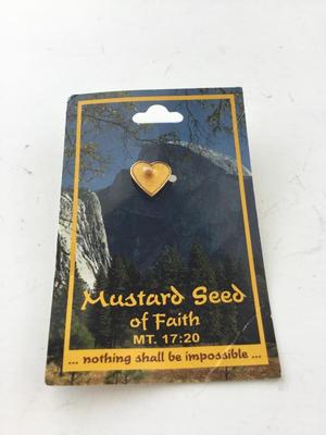 Mustard seed faith push pin