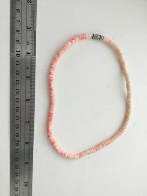 Vintage light pink beaded unique necklace