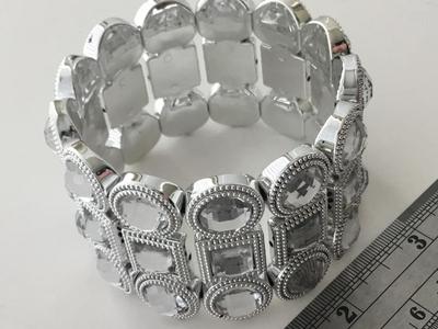 Faux rhinestone fashion stretchy bracelet