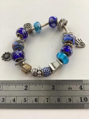 Beautiful vintage blue charm bracelet